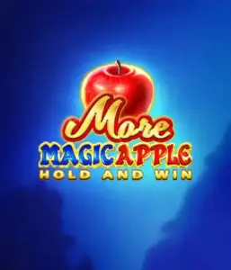 Step into the enchanting world of the More Magic Apple slot game by 3 Oaks Gaming, showcasing a shimmering red apple on a rich blue background. This graphic captures the game's theme of enchantment and wonder. Suited for those enchanted by fairy-tale slots, the vibrant color scheme and appealing artwork draw players into the game's magical world. 